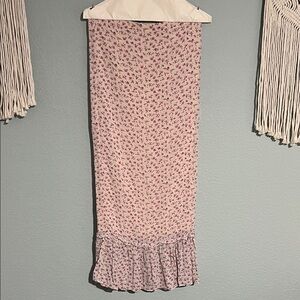 Hugo Buscati Pink Floral Maxi Skirt